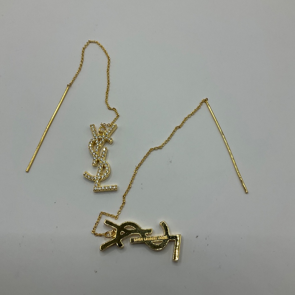 - Stretch earrings with monogram YSL - Picture 5 of 5